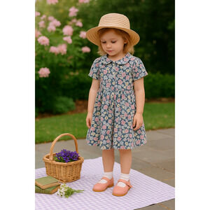Laura Ashley Mother & Child Vintage 90s Short Sleeve Floral Dress – Girls 5-6 Y